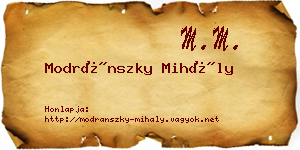 Modránszky Mihály névjegykártya