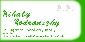 mihaly modranszky business card