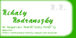 mihaly modranszky business card